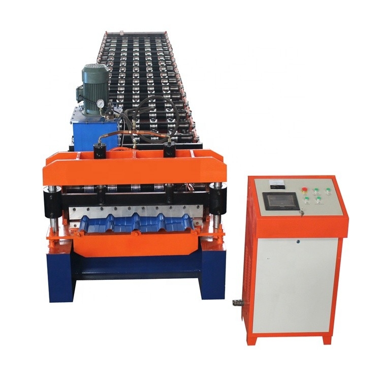 Trapezoïdetype 5 Rib Hydraulic Cutting Roof Tile-Broodje die Machineplc Controle vormen