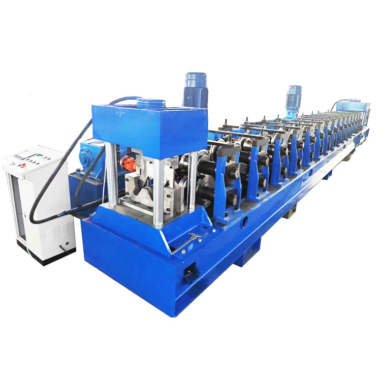 Verwijder HRC58-62 geplatte Chrome Highway Guardrail Roll Forming Machine 11kw 5.5kw PLC Control