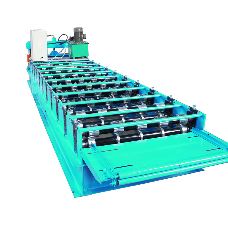 45# Staal 4KW Power Chain Drive Roof Tile Roll Forming Machine Met PLC Control System