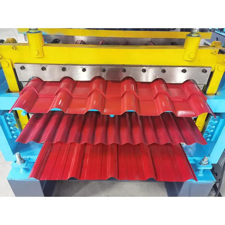 Op maat gemaakte bouwmaterialen Machinery Roof Panel Roll Forming Machine met 5,5kw snijkracht en hydraulisch snijden