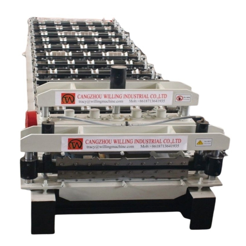 1250 mm breedte dubbele laag Ibr Roof Tile Roll Forming Machine Voor de bouw