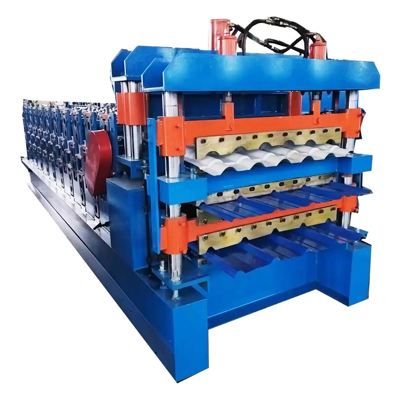 Automatische PPGI GI PPGL GL IBR Panel Dubbellagig Metalen Dakwerk Rollen Vormende Machine TR4 TR5 Geaccorde dakplaat Staaltegel