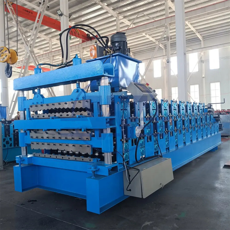 3 in 1 metalen staal Ibr dakplaten rolvormende machine met drie profielen op maat