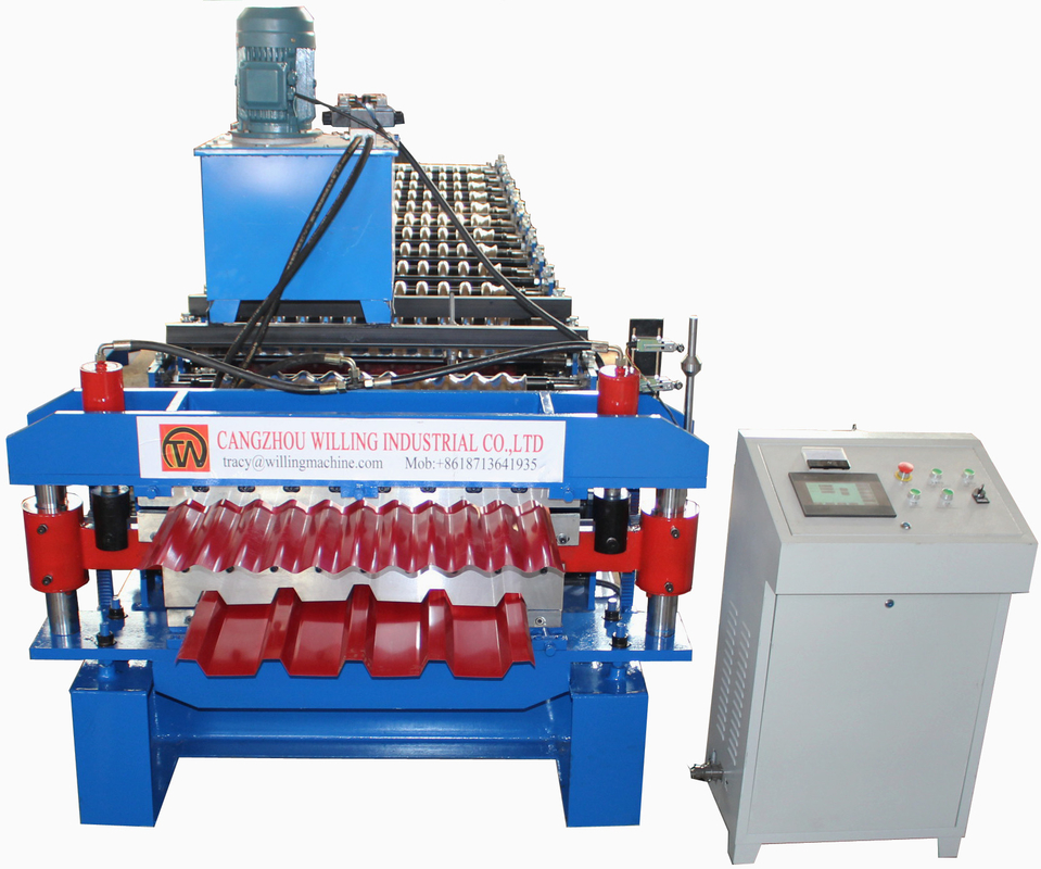 High Speed Roofing Tiles Machine Customization Double Layer Roof Sheet Roll Forming Machine voor Ibr gegolfde glazen