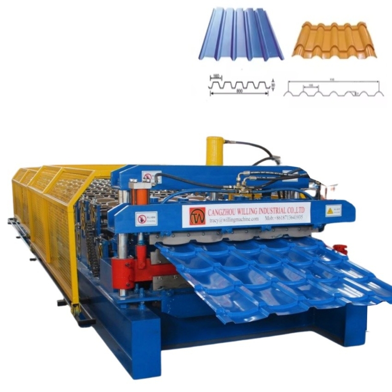 Hoog efficiënte economische dubbele laag Trapezium dakplaat rolvormende machine te koop