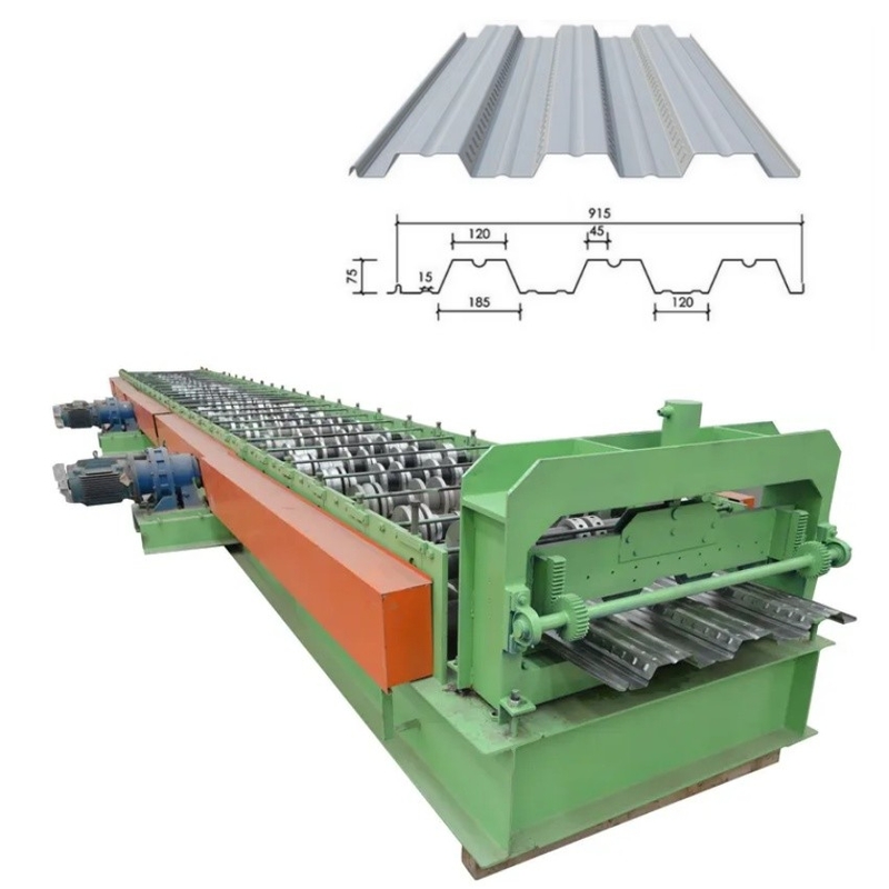 36''High Speed Type B Roof / Floor Deck Roll Forming Machine met hydraulische snijmodus en rolmateriaal