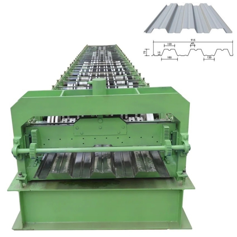 36''High Speed Type B Roof / Floor Deck Roll Forming Machine met hydraulische snijmodus en rolmateriaal