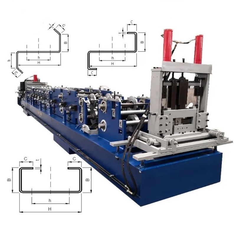 Precision Steel Frame And Purlin Making Machines met snijbladmateriaal Cr12Mov 7000*1250*1700mm