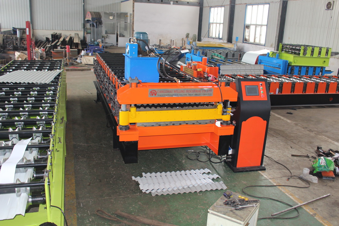 High Speed Trapezoidal and glazed Double Layer Roof sheet roofing tile Forming Machine
