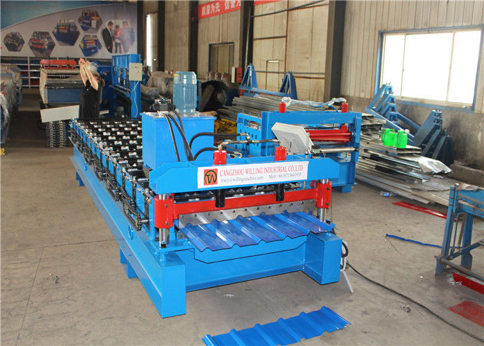 High Speed Double Layer Ibr gegolfde daktegel rollen vormmachine met 75 mm schacht diameter