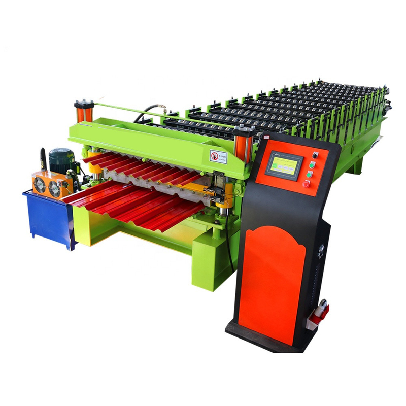 12m/Min Double Layer Roll Forming-Machine aan Trapezoïdaal Golfmetaaldak