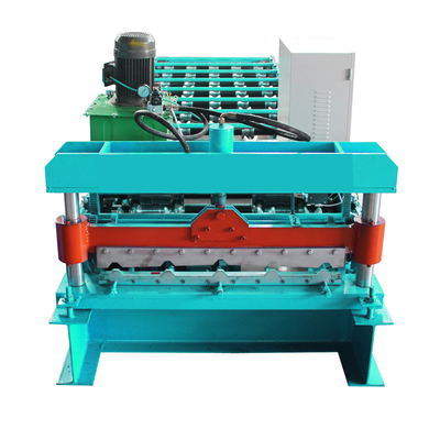 45# Staal 4KW Power Chain Drive Roof Tile Roll Forming Machine Met PLC Control System