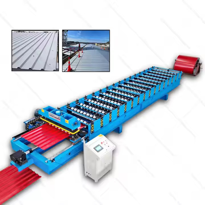 Volledig automatisch dubbellaagstaal gegorfeld dak Ibr dakplaten rollenvormende machine EN buiglas