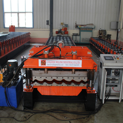 Populaire profiel geglazuurde dakpaneel rolvormende machine dakplaat maken machine