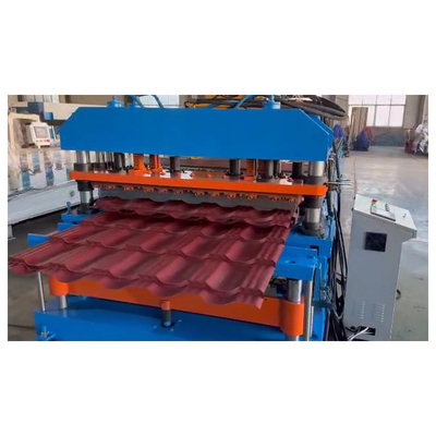 PLC Control Metal Cold Steel Glazed Roof Tile Making Machine Step Tile Roofing Sheet Roll Forming Machine Fabriek