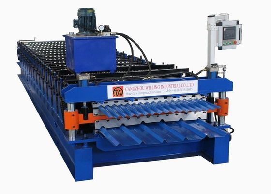 De kleur bedekte de Deltamachine van 4m/met een laag Min Roof Tile Roll Forming